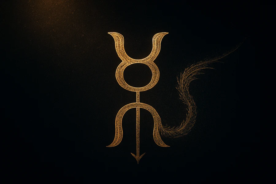 North and South Lunar Node symbols, the axis of transformation