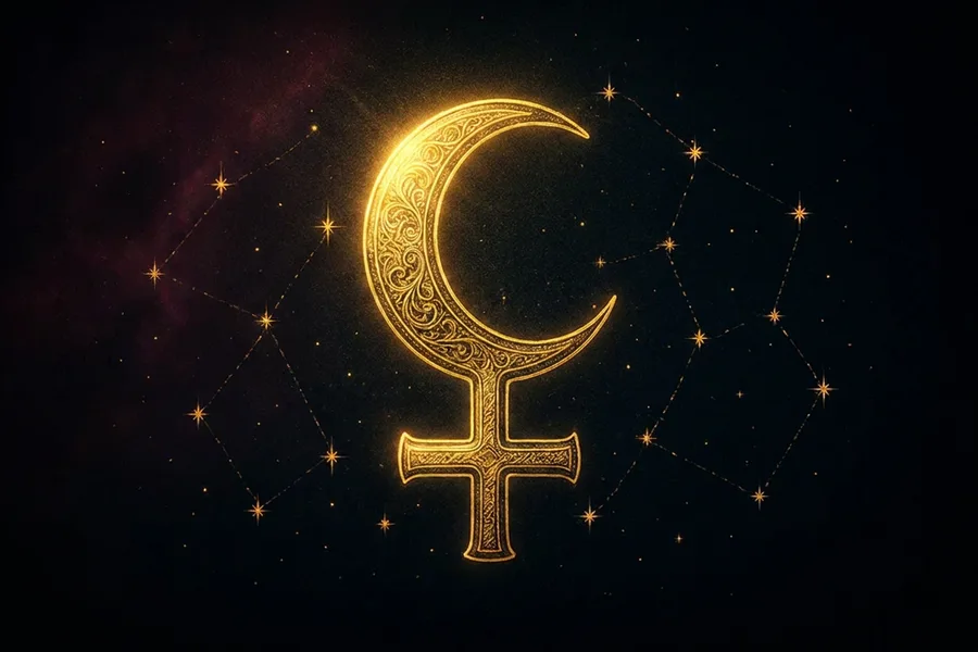 Black Moon Lilith symbol, the suppressed feminine archetype