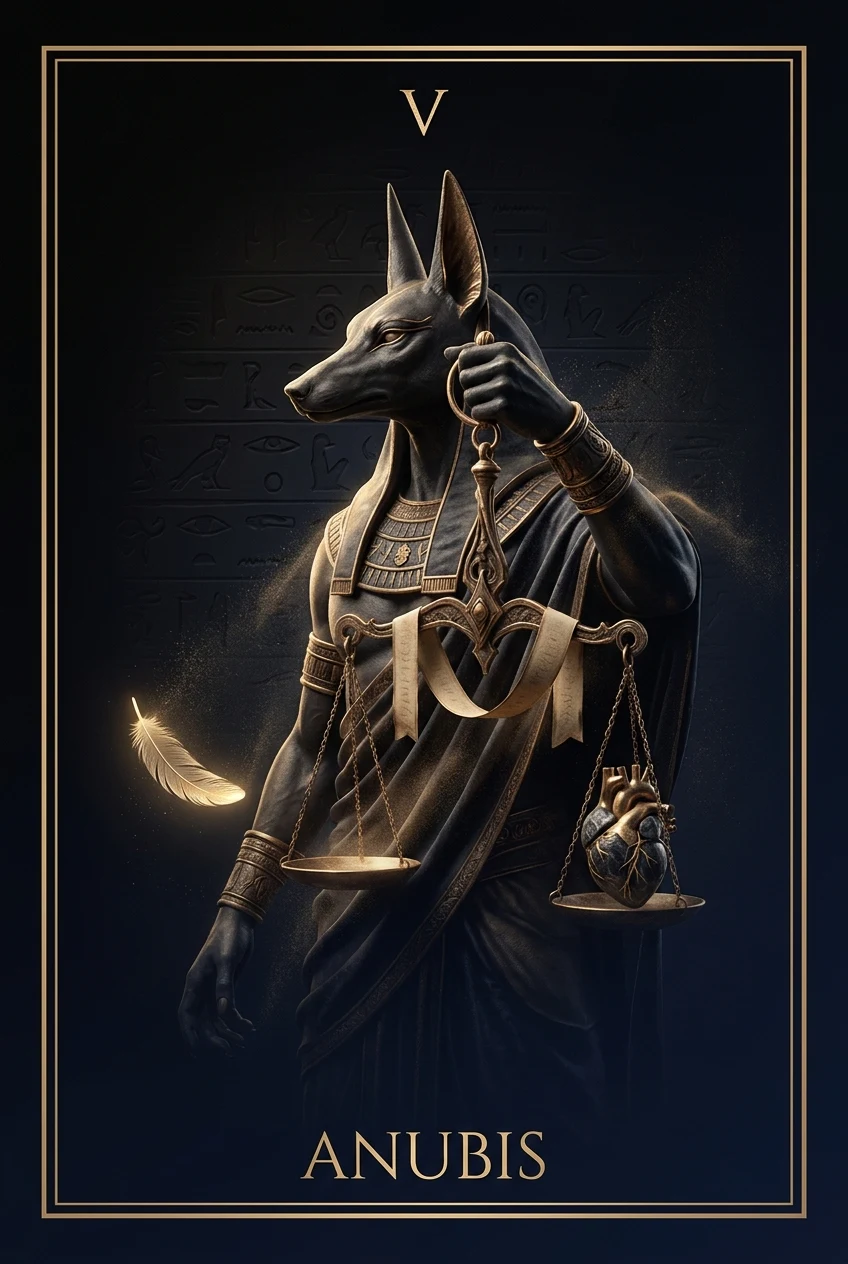 Anubis, Guardian of the passage, the honest scale