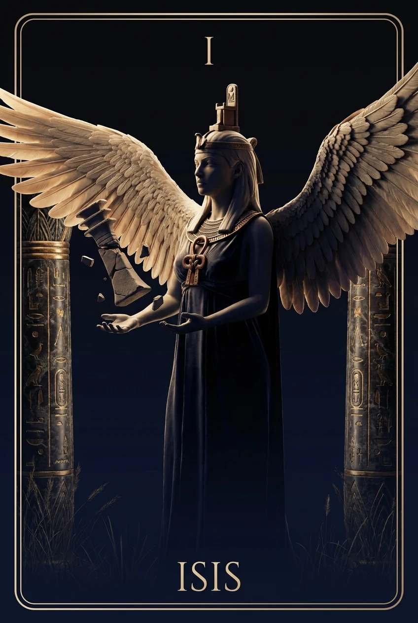 Isis, The mother-protector who gathers the pieces